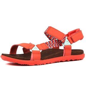 Merrell Around Town Sunvue woven sandal hot coral orange blue 10